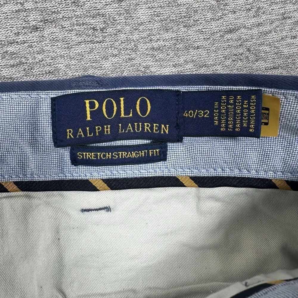 Polo Ralph Lauren Pants Mens 40x32 Blue Stretch Cotton Twill Chino City NEW